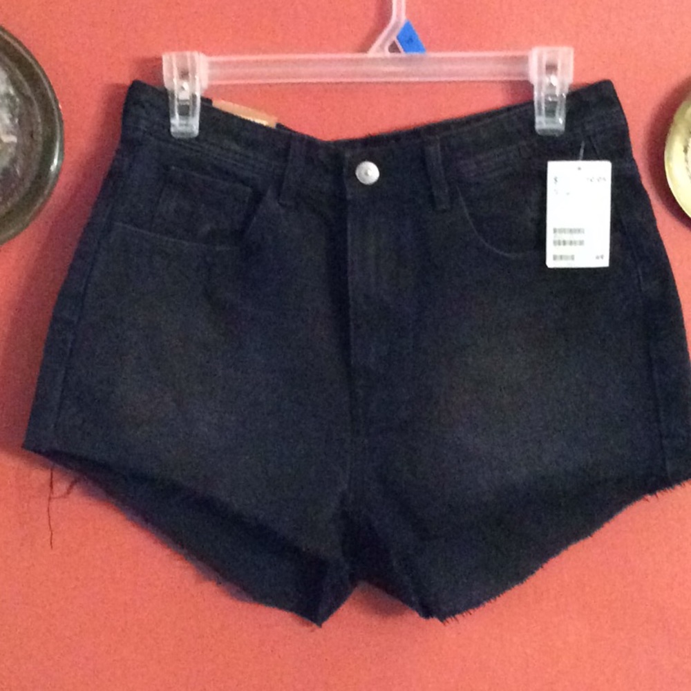 H&M black denim shorts